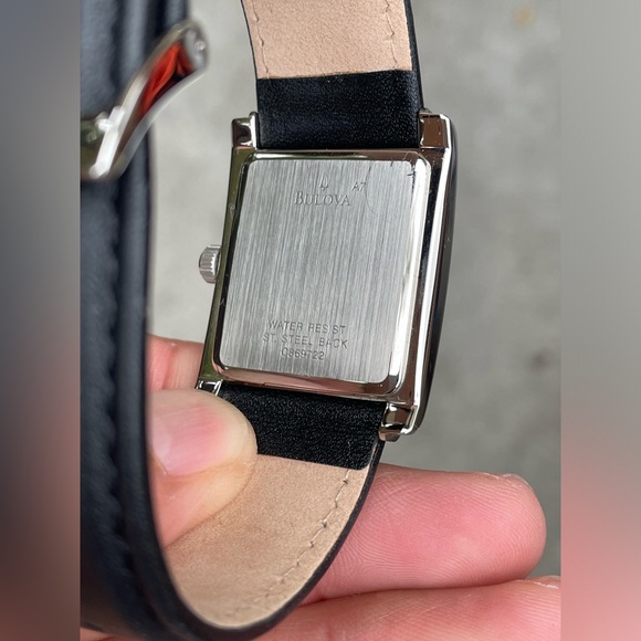 Bulova Men's Rectangle Dial Leather Strap Watch - Bulova Rectangle Dial - Picture 8 of 8